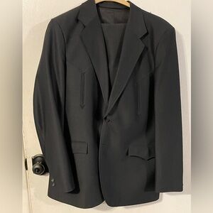 Circle S Sport Coat Mens‎ 44L Black Western Blazer Jacket Dallas Texas